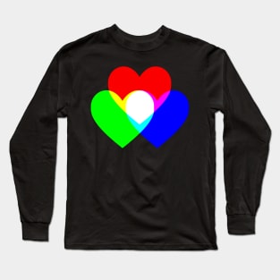 Light Hearts Red Green Blue Long Sleeve T-Shirt